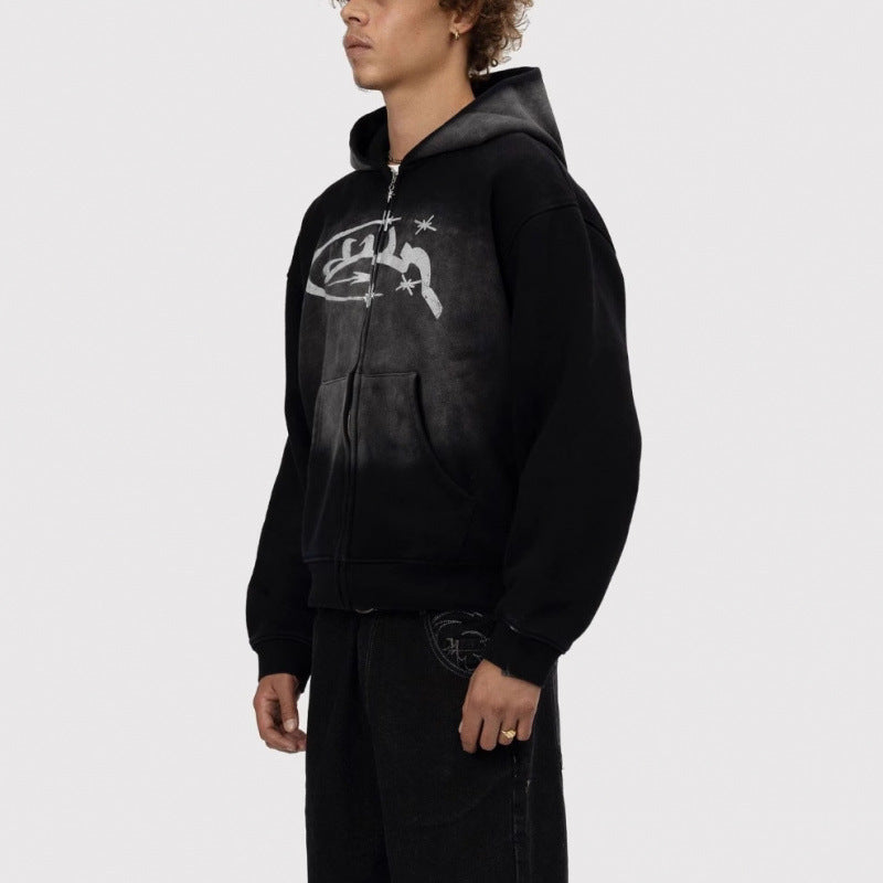 Letter-Print Hoodie