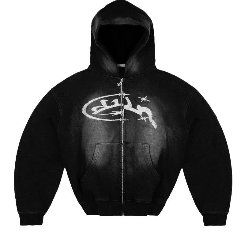 Letter-Print Hoodie