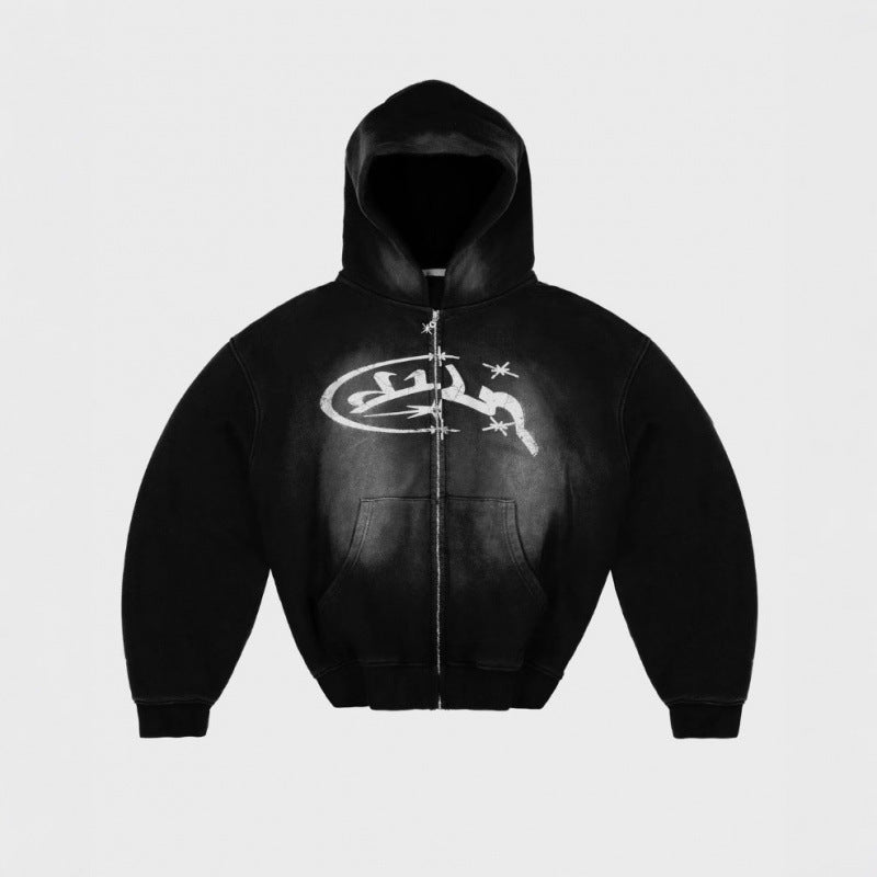 Letter-Print Hoodie