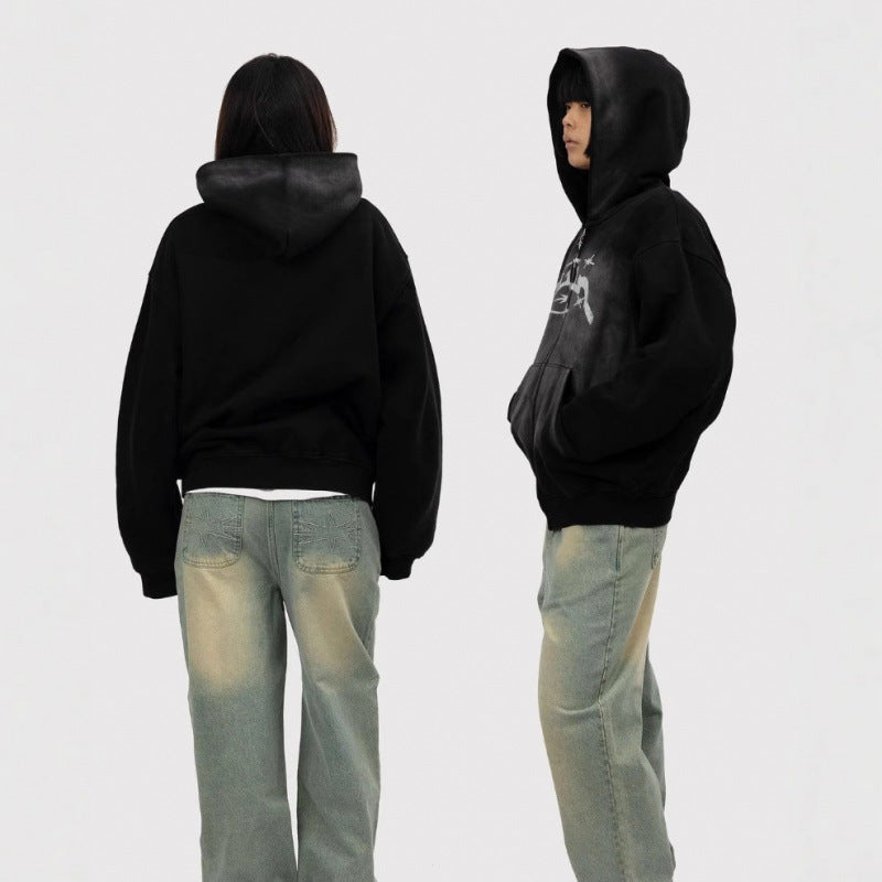 Letter-Print Hoodie